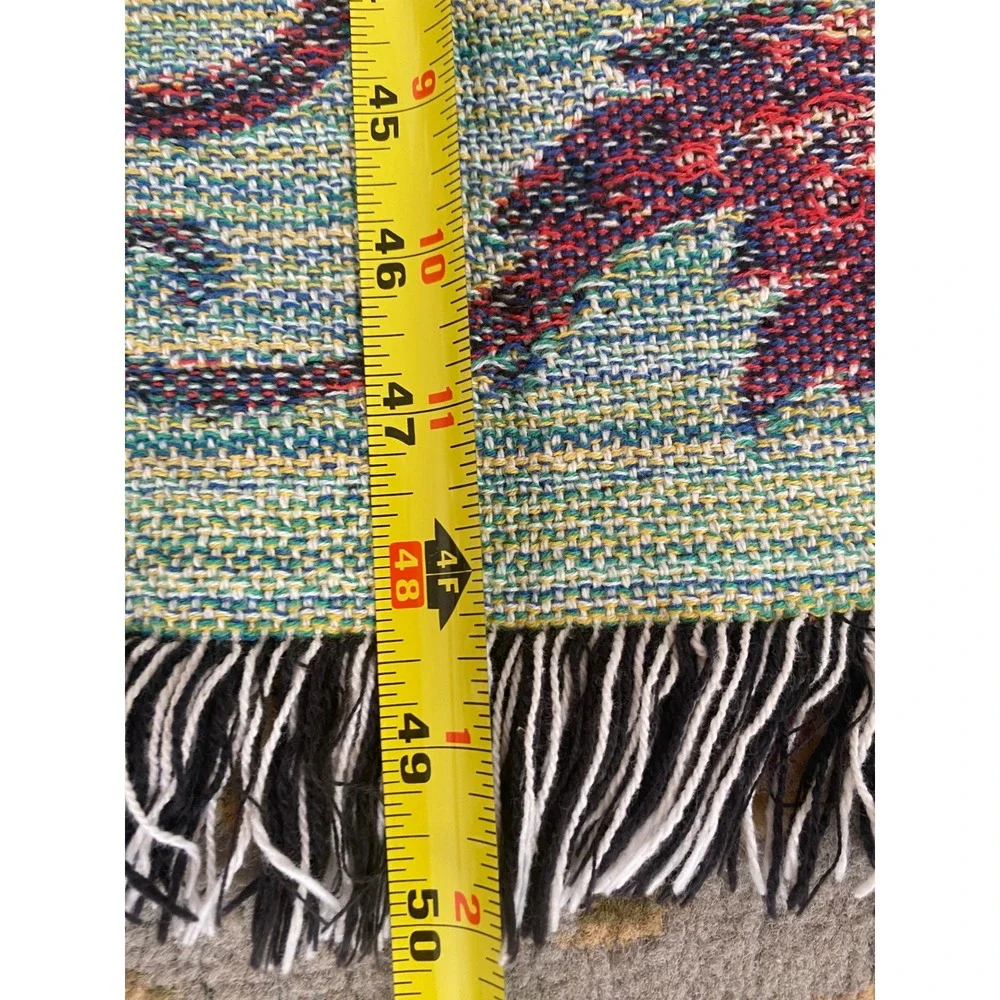 The Rug Barn Helen Vladykina Poinsettia Woven Throw Blanket Christmas Cotton USA